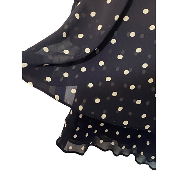 Jones New York Navy Blue & White Polka Dot Ruffle Tiered Dress Women’s Size 6 - Picture 2 of 11